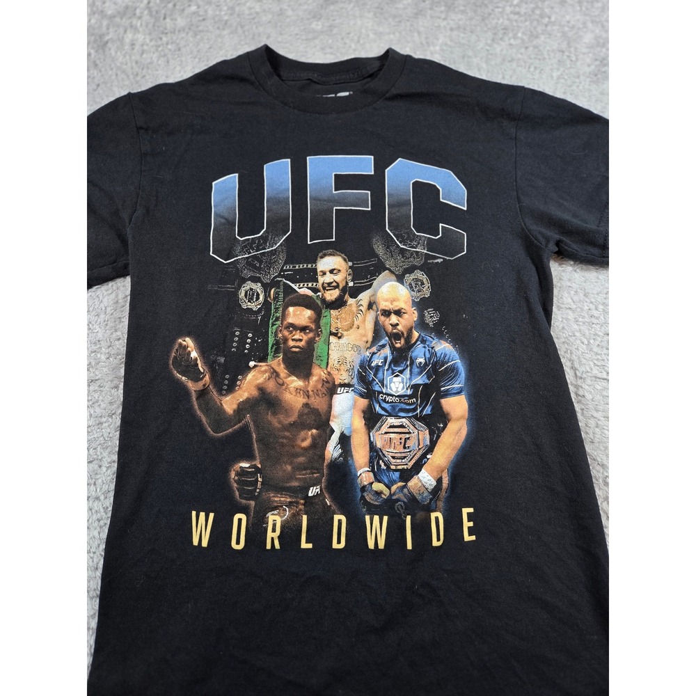 UFC Worldwide Graphic‎ T-Shirt Mens Black Short Sleeve McGregor Adesanya Gane